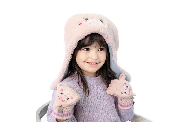 Kids & Baby Reversible Sherpa Hat - Dino Pink