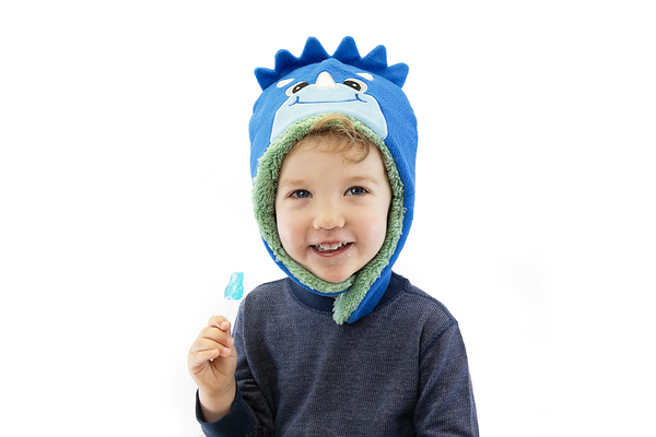 Kids & Baby Reversible Sherpa Hat - Dino Green