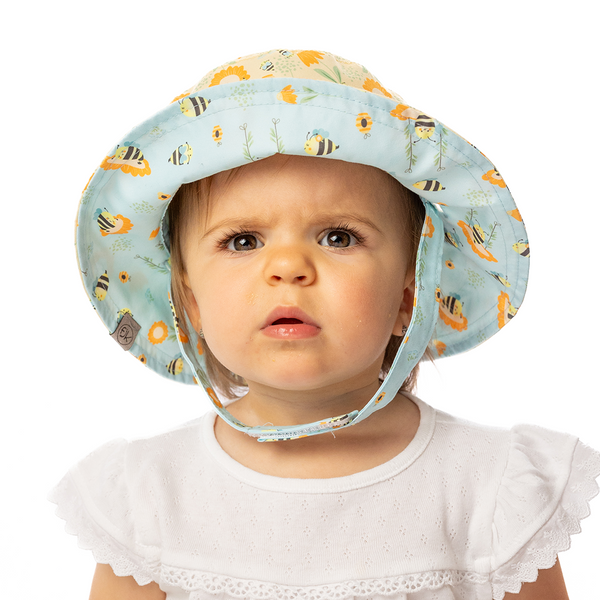 Baby/Kids Reversible Patterned Sun Hat - Bees