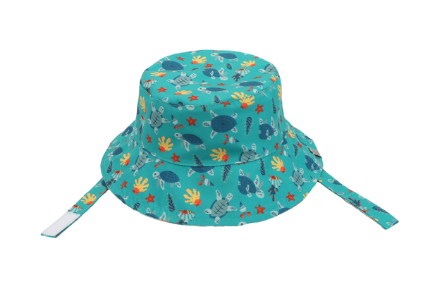 Baby/Kids Reversible Patterned Sun Hat - Turtle | Alligator