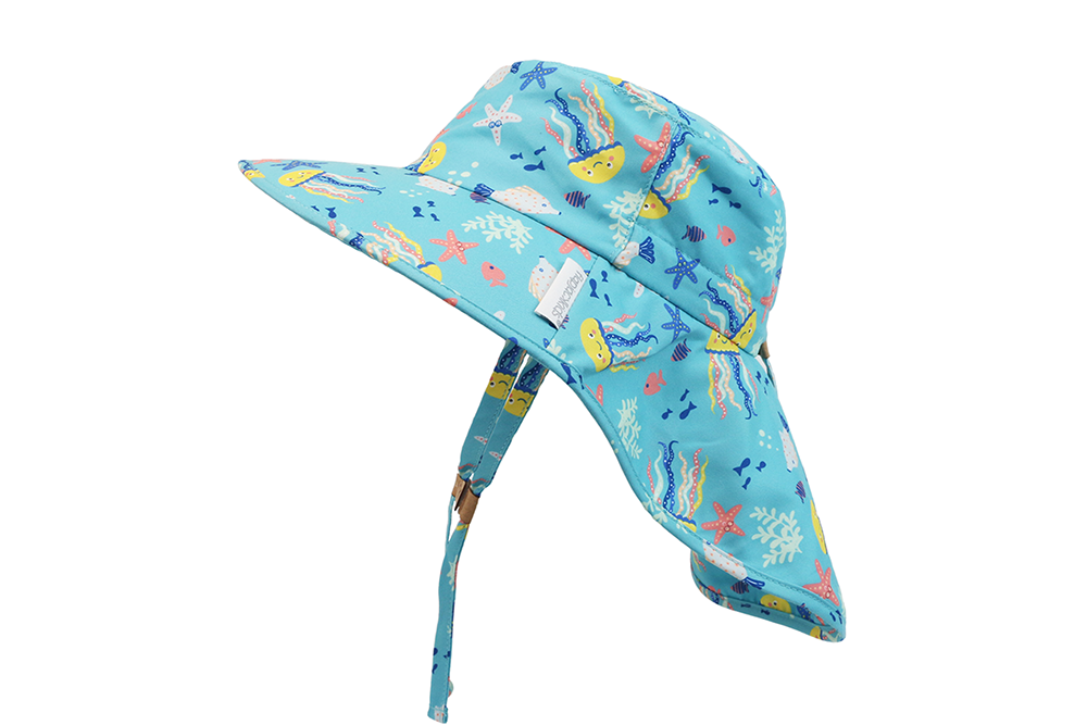 Baby/KIds Sun Hat with Neck Cape - Jellyfish