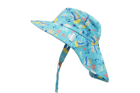 Baby/KIds Sun Hat with Neck Cape - Jellyfish