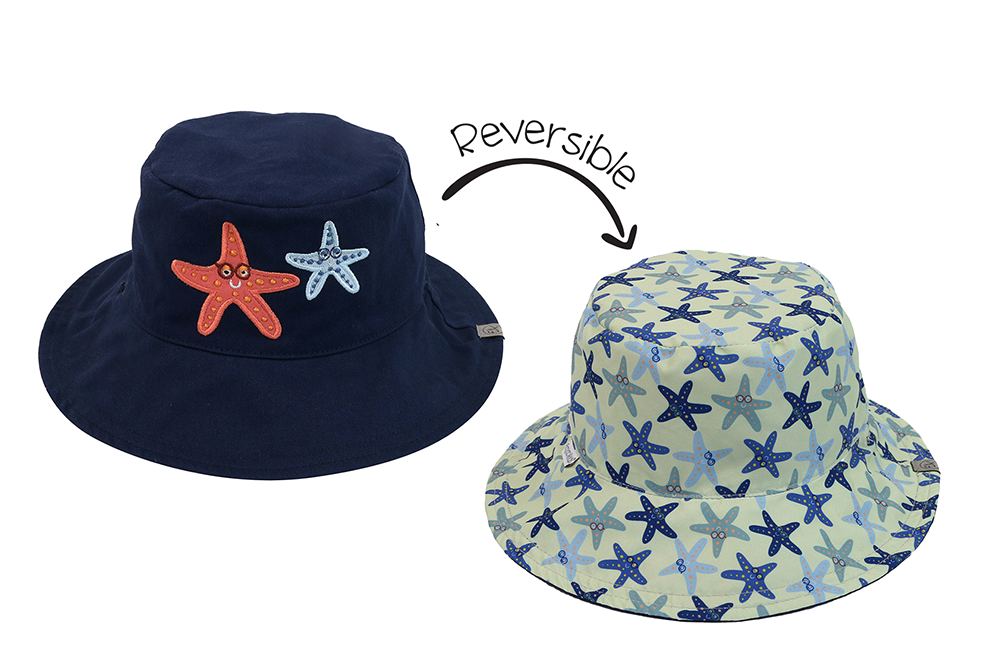 Reversible Baby/Kids Mixed Sun Hat - Starfish