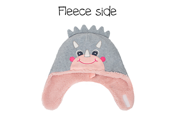 Kids & Baby Reversible Sherpa Hat - Dino Pink