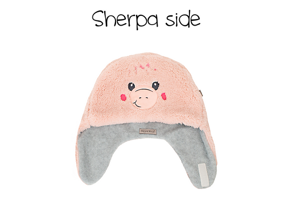 Kids & Baby Reversible Sherpa Hat - Dino Pink