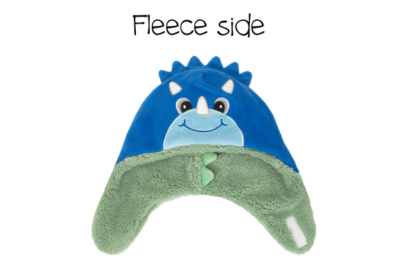 Kids & Baby Reversible Sherpa Hat - Dino Green