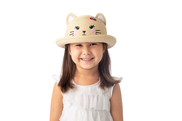 Kids Straw Hat - Cat