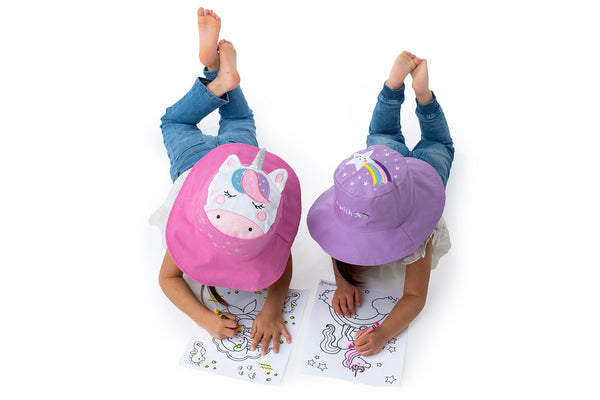 Reversible Kids & Toddler Sun Hat - Unicorn & Star