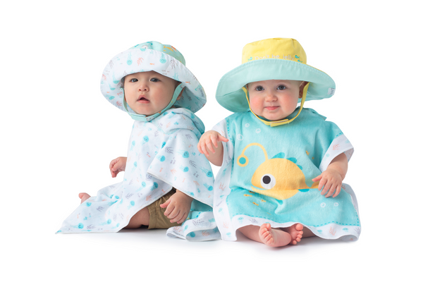 Reversible Kids Patterned Sun Hat - Fish | Jellyfish