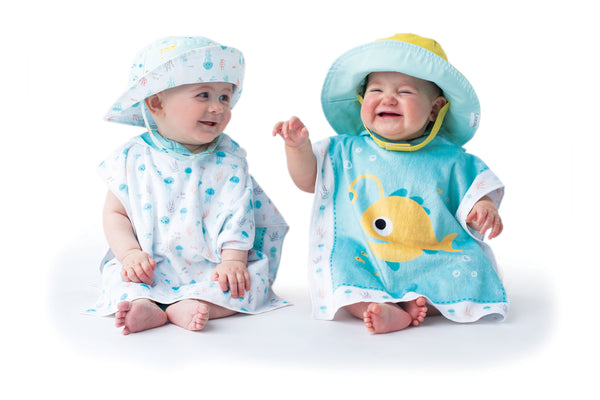 Reversible Baby and Kids Sun Hat - Fish | Jellyfish