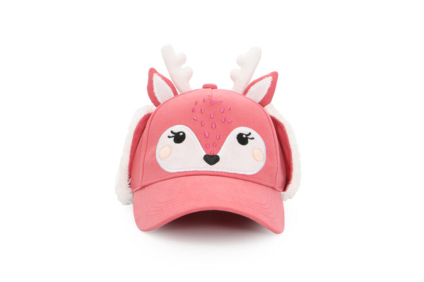 Kids 3D Winter Cap with Ear Flaps - Deer