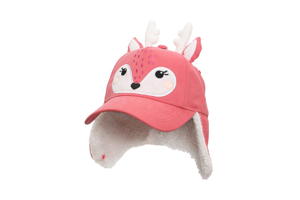 Kids 3D Winter Cap with Ear Flaps - Deer