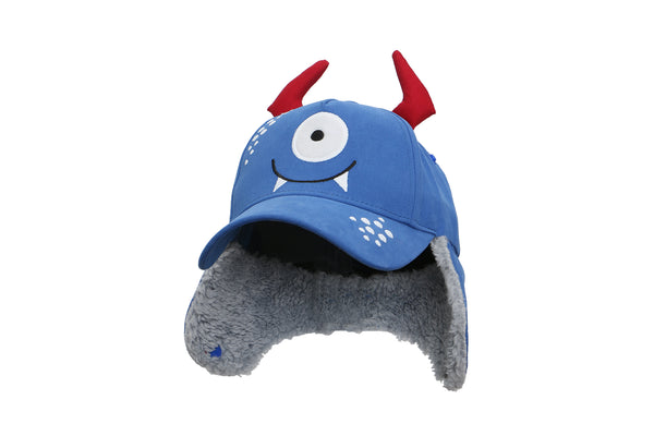 Kids 3D Winter Cap with Ear Flaps - Monster