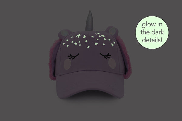 Kids 3D Winter Cap with Ear Flaps - Unicorn