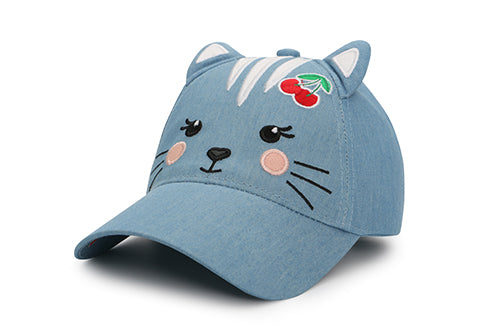 Kids 3D Cap - Cat Denim