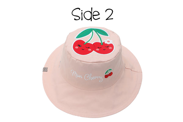 Reversible Kids & Toddler Sun Hat - Cat & Cherry