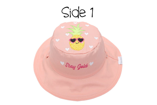 Reversible Baby and Kids Sun Hat - Flamingo | Pineapple