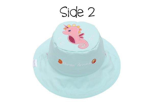 Reversible Baby and Kids Sun Hat - Mermaid | Seahorse