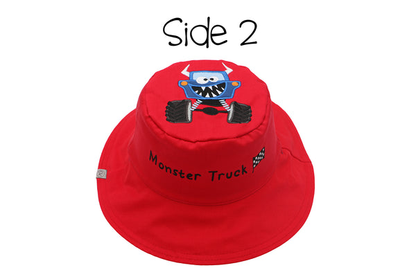 Reversible Kids & Toddler Sun Hat - Monster Car