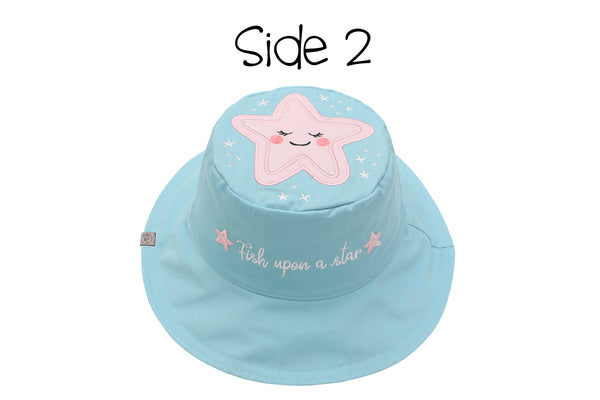Reversible Kids & Toddler Sun Hat - Narwhal & Starfish