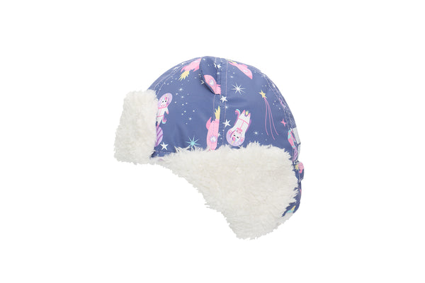 Kids & Baby Water Repellent Trapper Hat - Unicorn (Indigo)