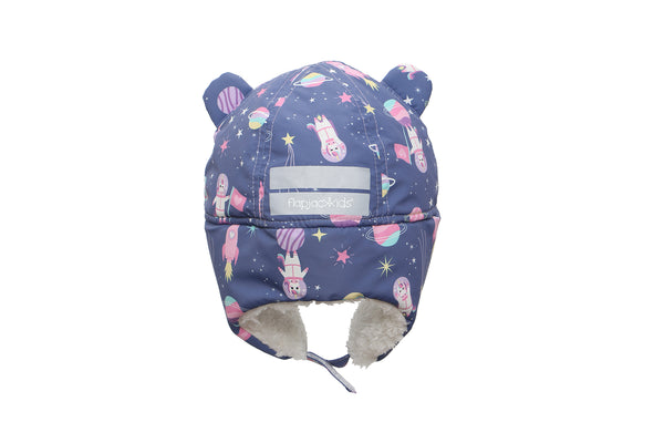 Kids & Baby Water Repellent Trapper Hat - Unicorn (Indigo)