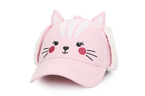 Kids 3D Winter Cap with Ear Flaps - Cat