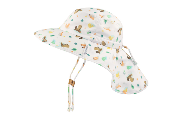 Kids Sun Hat with Neck Cape - Beaver