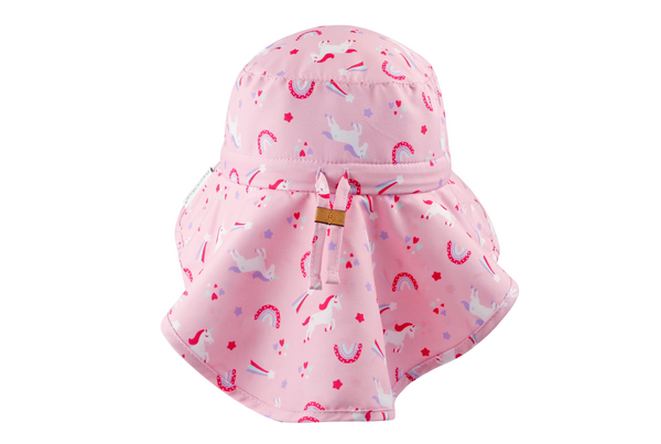 Kids Sun Hat with Neck Cape - Unicorn